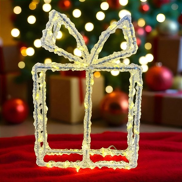 Caixa de Presente de Natal com LED - 16x23x5cm - 1 unidades - Cromus - Rizzo