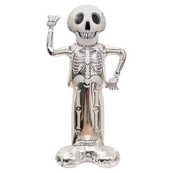 Balão de Festa Microfoil 60.6" 154cm - Esqueleto Halloween - 1 unidade - Rizzo