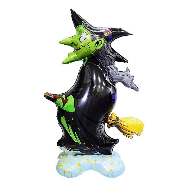 Balão de Festa Microfoil 128cm - Bruxa Halloween - 1 unidade - Rizzo