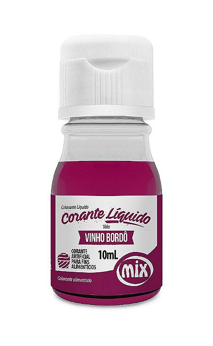 Corante Liquido Vinho Bordo 10ml Mix