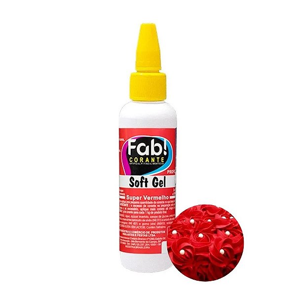 Corante SoftGel - Super Vermelho - 60g - 1 unidade - Fab - Rizzo