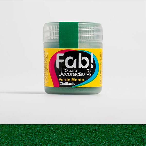Pó para Decoração Verde Menta 3g Fab