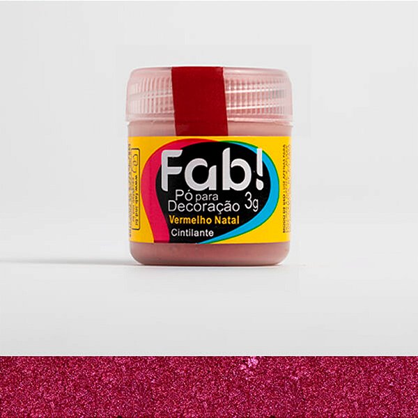 Pó para Decoração Vermelho Natal 3g Fab