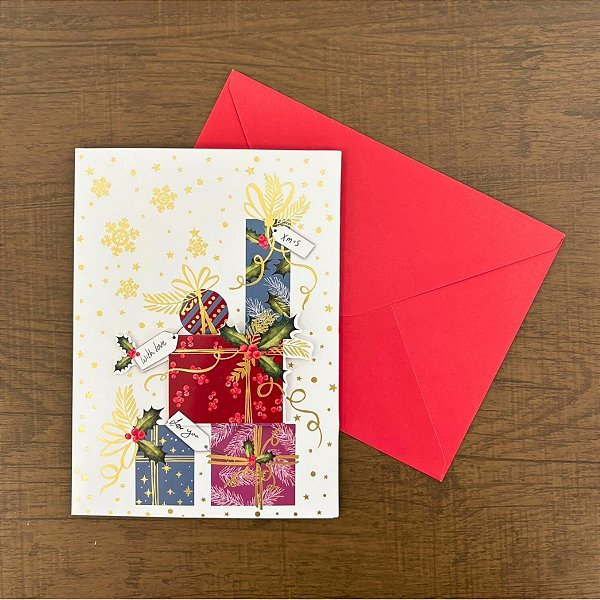Cartão de Natal Musical Decorado - Presentes Natal - 14,5x20cm - 1 unidade - Artlille - Rizzo