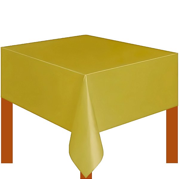 Toalha de Mesa de Plástico Laminado - Ouro - 1,37x1,83m - 1 unidades - Artlille - Rizzo