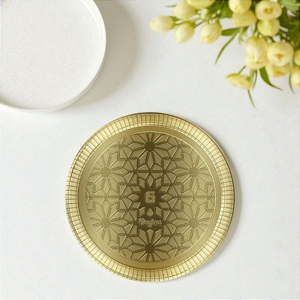 Prato Laminado Numero 6 Ouro - 30,5cm  - 1 unidade - Regina - Rizzo