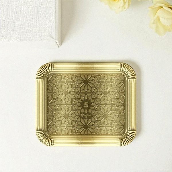 Bandeja Laminada Número 5 Ouro - 32x39cm   - 1 unidade - Regina - Rizzo