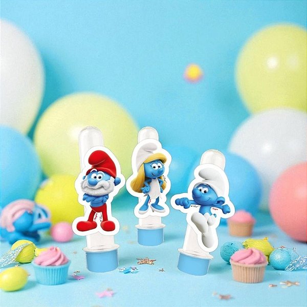 Mini Personagens Decorativos - Os Smurfs - 12 unidades - Regina - Rizzo