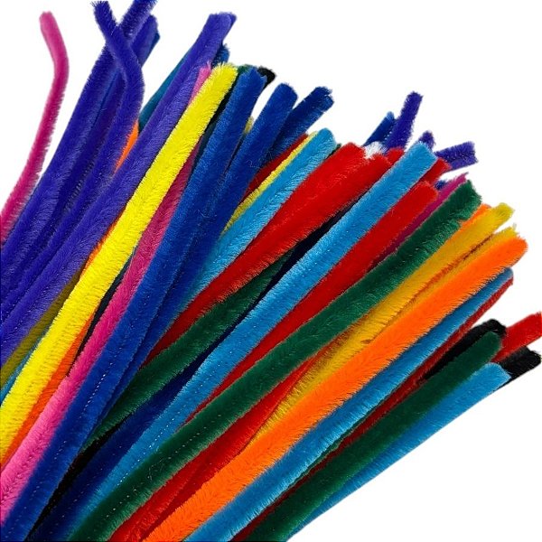 Haste de Chenille 30cm - Sortido Colorido - 100 unidades - Rizzo