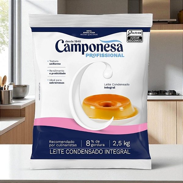 Leite Condensado Integral - 2,5kg - 1 unidade - Camponesa - Rizzo