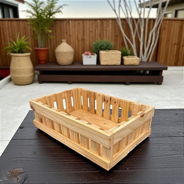 Caixote de Madeira Jardineira G - 38,5x25x11cm - 1 unidade - Rizzo
