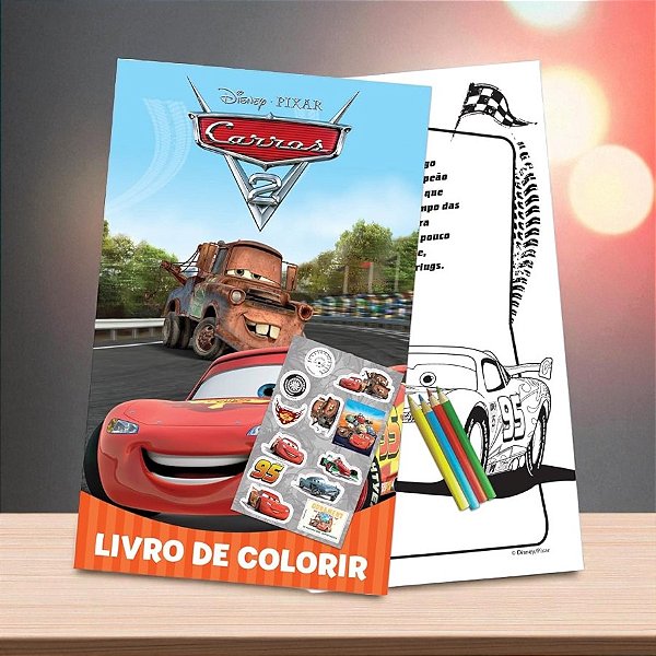Mini Kit Para Colorir - Carros - 6 Itens - 1 unidade - Disney Original - Rizzo