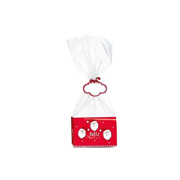 Kit Fundo Retangular Vermelho - Feliz natal - 8,5x4,5x5cm  - 10 unidades - Cromus - Rizzo