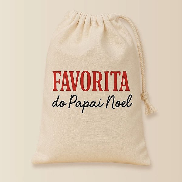 Saco de Algodão - Favorita Do Papai Noel - M - 17x21cm - 1 unidade - Rizzo