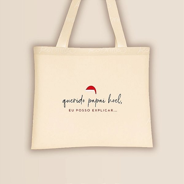 Sacola de Algodão Ecobag - Querido Papai Noel - 40x33cm - 1 unidade - Rizzo