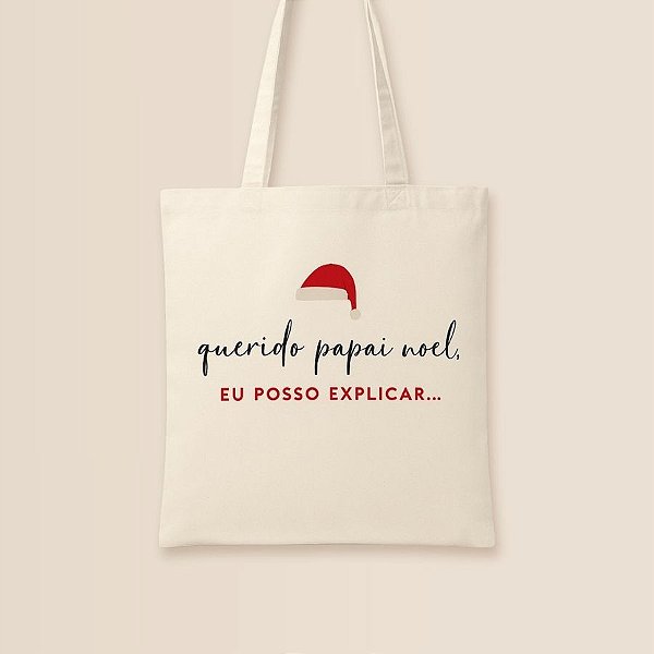 Sacola de Algodão Ecobag - Querido Papai Noel - 30x40cm - 1 unidade - Rizzo
