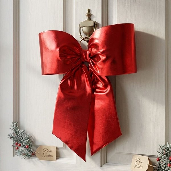 Laço Decorativo Lamê Vermelho - 30cm - 1 unidade - Rizzo