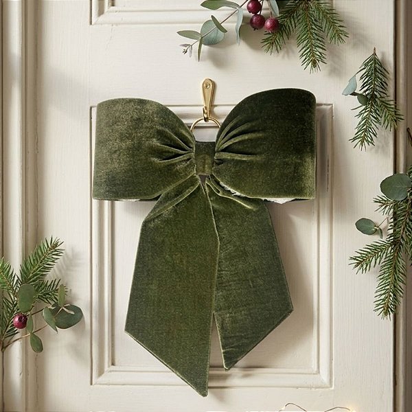 Laço Decorativo de Veludo Verde - 20cm - 1 unidade - Rizzo
