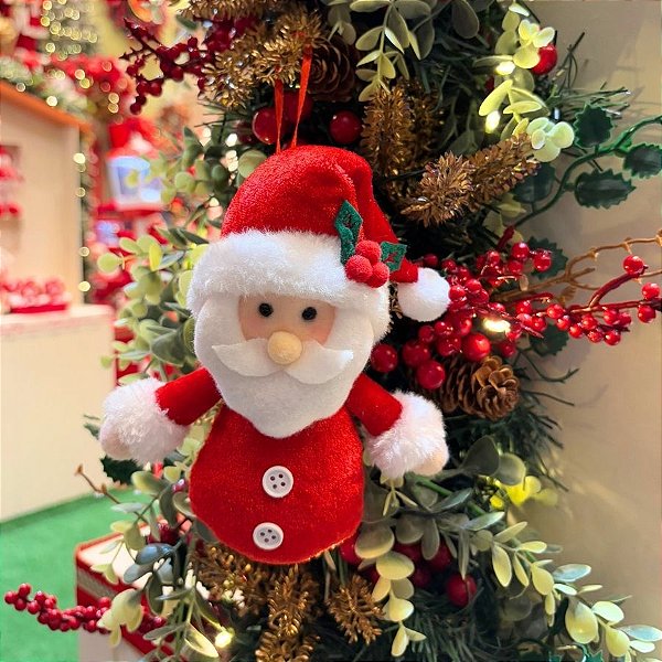 Enfeite Decotivo Para Pendurar De Natal - Papai Noel - 16x13x6cm - 1 unidade - Cromus - Rizzo