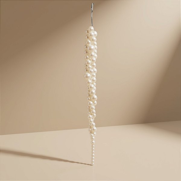 Enfeite Decorativo Para Pendurar de Natal - Cordão Perolas Brancas - 23,5x2cm - 1 unidade - Cromus - Rizzo