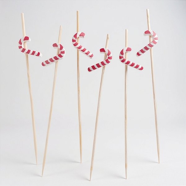 Palito Decorativo Petiscos - Natal - Bengala Doce - 12cm - 20 unidades - Cromus - Rizzo