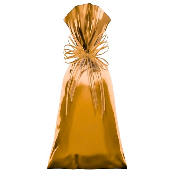 Saco Para Presente Metalizado - Ouro G4 - 20x50cm - 50 unidades - Cromus - Rizzo