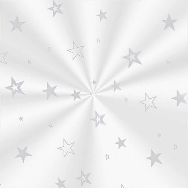 Saco Transparente Decorado - 15x29cm - Estrela Prata - 100 unidades - Cromus - Rizzo Embalagens