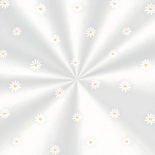 Saco Transparente Decorado - 15x22cm - Margaridas Branco e Amarelo - 100 unidades - Cromus - Rizzo