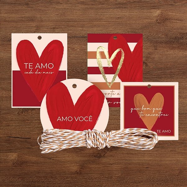 Kit Fechamento Para Presentes - Season Love - 4 Tags, cordão unidades - Cromus - Rizzo