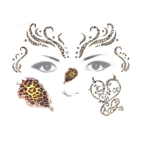 Tatuagem Temporária Para Pele - Hallowen - Onça - 1 unidade - Rizzo