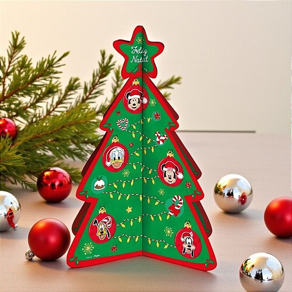 Decoração de Mesa - Natal Disney Turma do Mickey - 17,5x26x17,5cm - 1 unidade - Regina - Rizzo