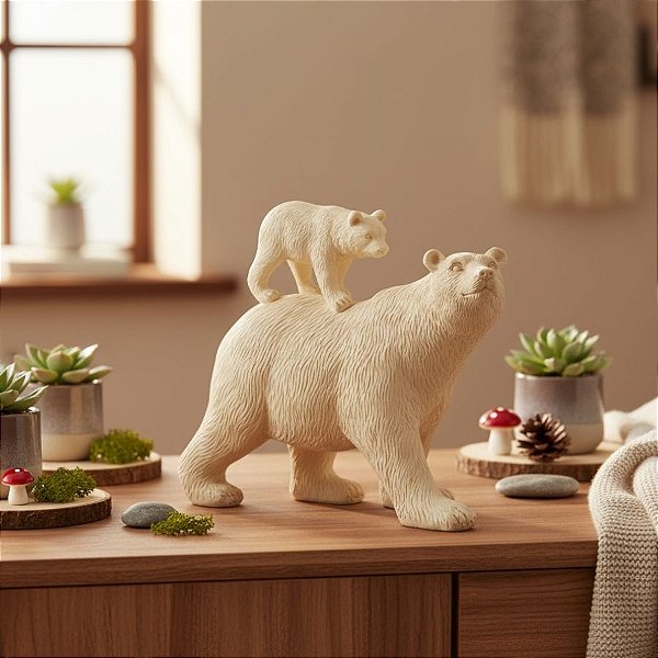 Escultura Família Urso em Poliresina - 17,5x21,5cm - 1 unidade - Rizzo