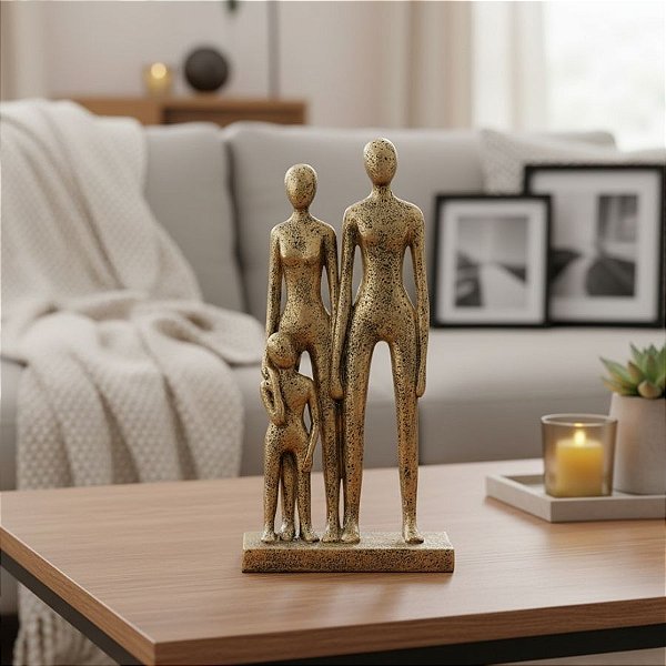 Escultura Família em Poliresina - 29,5x14cm - 1 unidade - Rizzo