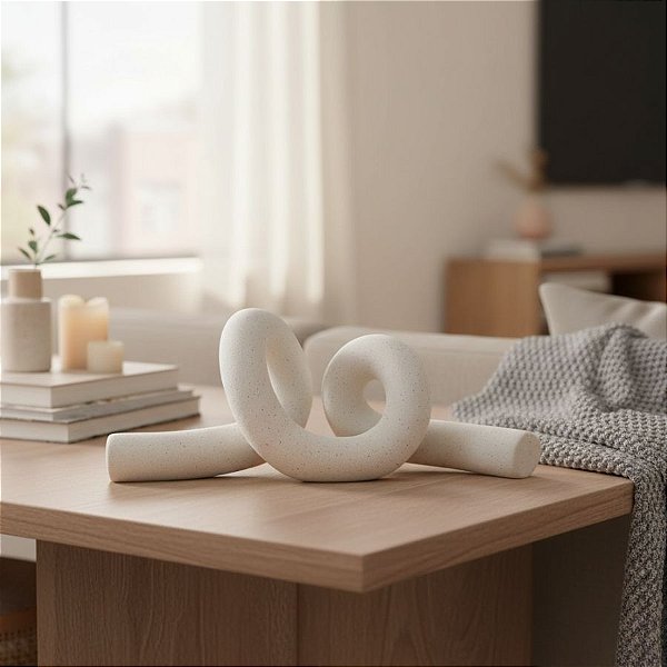 Escultura Espiral em Cerâmica - 10,5x28cm - 1 unidade - Rizzo