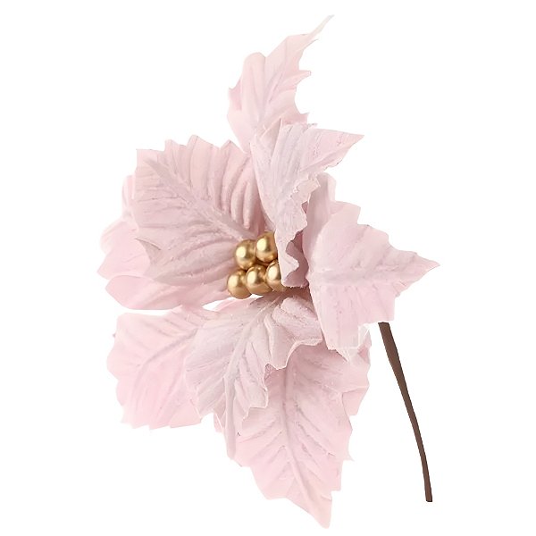 Poinsetia Decorativa - Rosa Claro - 26,5x26,5x9cm - 1 unidade - Cromus - Rizzo