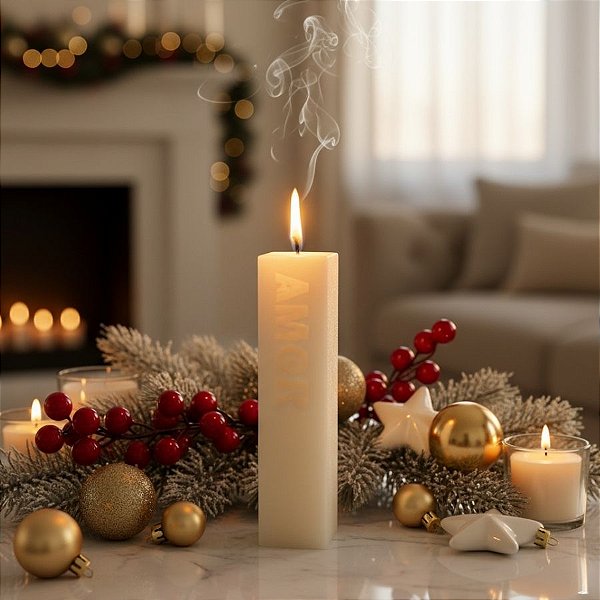 Vela Aromática Intenções - Amor - Retangular - 15,5cm - 1 unidade - Rizzo