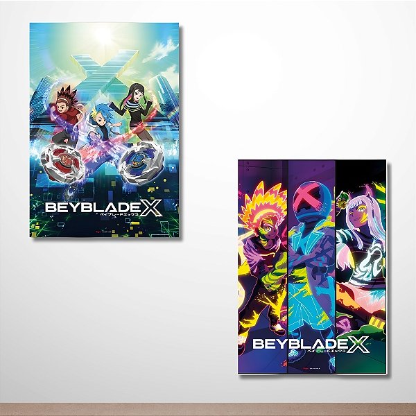 Cartaz Decorativo - BeyBlade X - 45x31cm - 2 unidades - Regina - Rizzo