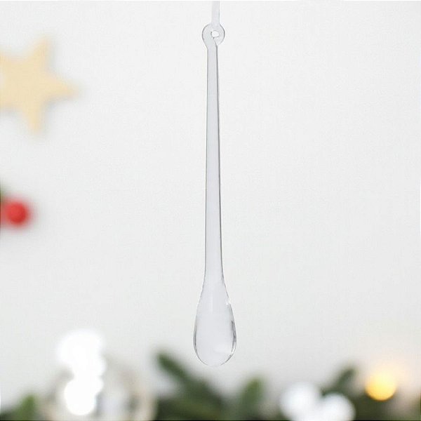 Enfeite Para Pendurar de Natal - Gota Cristal - 25x3,5x3,5cm - 1 unidade - Cromus - Rizzo