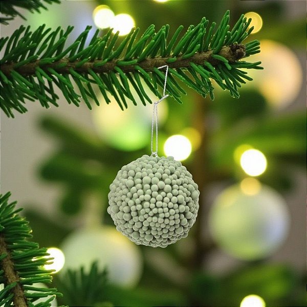 Bola de Natal - Bolinhas Verdes - 8x8cm  - 6 unidades - Cromus - Rizzo