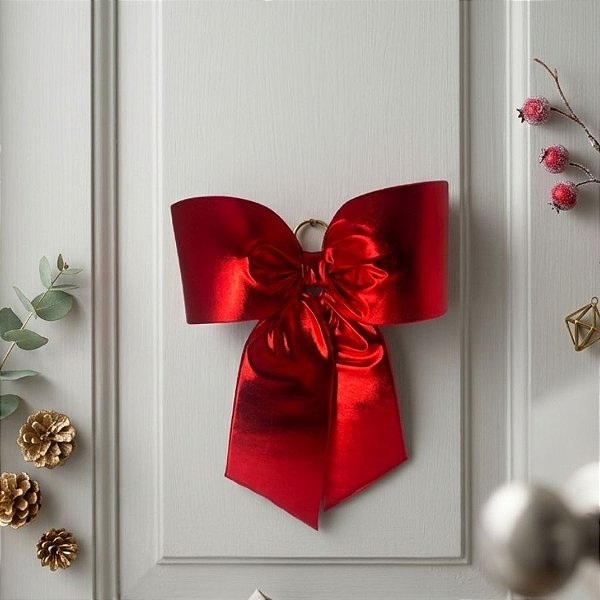 Laço Decorativo Lamê Vermelho - 23,5cm - 1 unidade - Rizzo