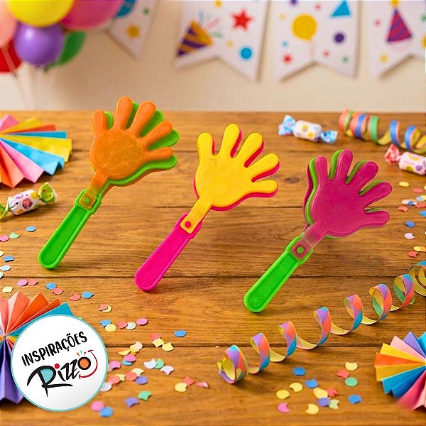 Brinquedo Bate Palmas - Cores Sortidas - 10cm - 5 unidades - Rizzo - Rizzo