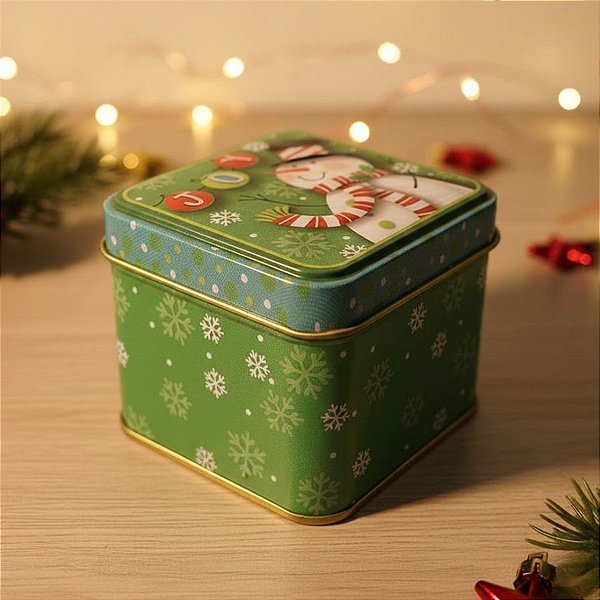 Lata de Metal de Natal - Joy - 7,5x7x6cm - 1 unidade - Rizzo