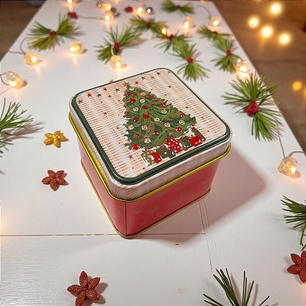 Lata de Metal de Natal - Árvore De Natal - 7,5x7x6cm - 1 unidade - Rizzo