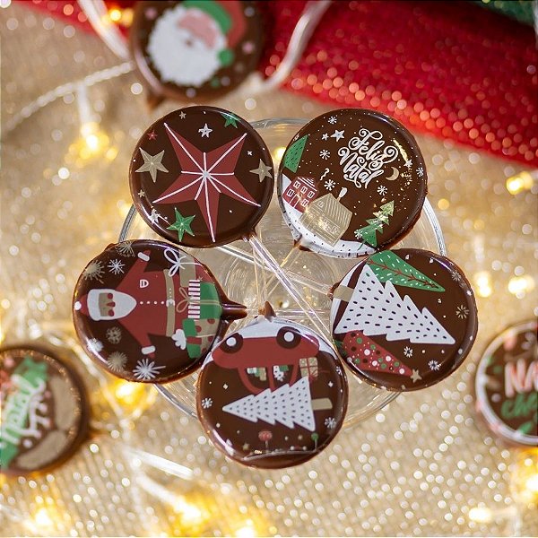 Blister Decorado com Transfer Para Chocolate - Pirulito de Natal - BLN 0204 - 1 unidade - Stalden - Rizzo