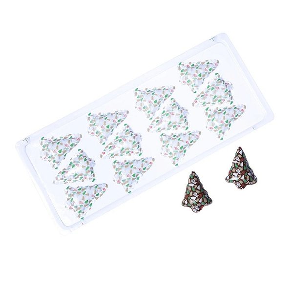 Blister Decorado com Transfer Para Chocolate - Pinheiro de Natal - BLN 0200 - 1 unidade - Stalden - Rizzo