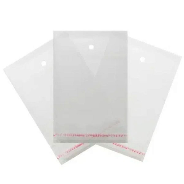 Saco Adesivado com Furo - 12x25cm - 100 unidades - Rizzo