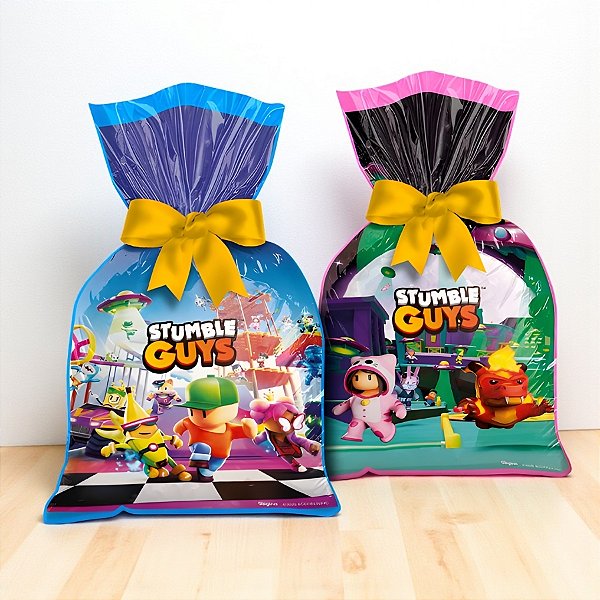 Sacola Plástica - Stumble Guys - 14x27cm - 8 unidades - Regina - Rizzo