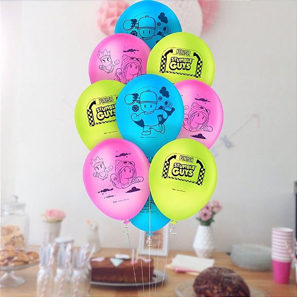 Balão Látex Redondo 9" Stumble Guys - 23cm - 25 unidades - Regina - Rizzo