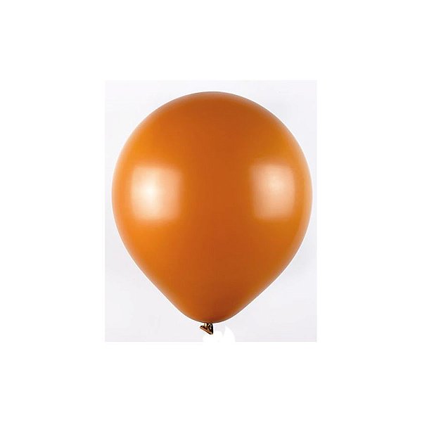 Balão de Festa Redondo Profissional Látex Liso - Laranja Terra - 1 unidade - Art-Latex - Rizzo