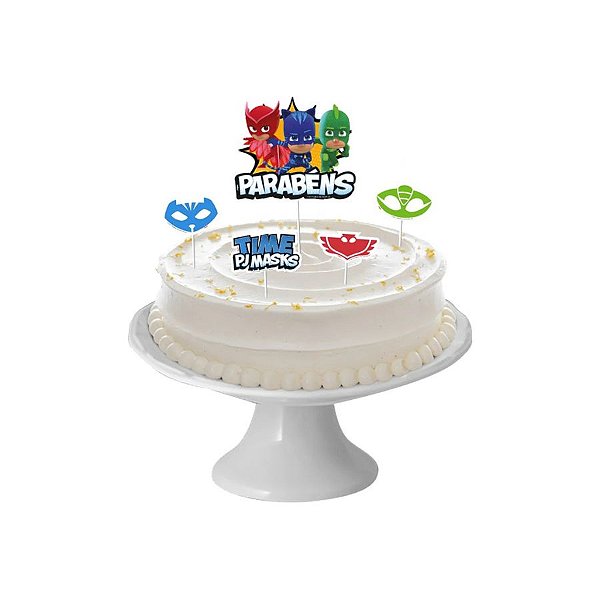 Decoracao De Bolo Festa PJ Masks - 5 unidades - Regina - Rizzo